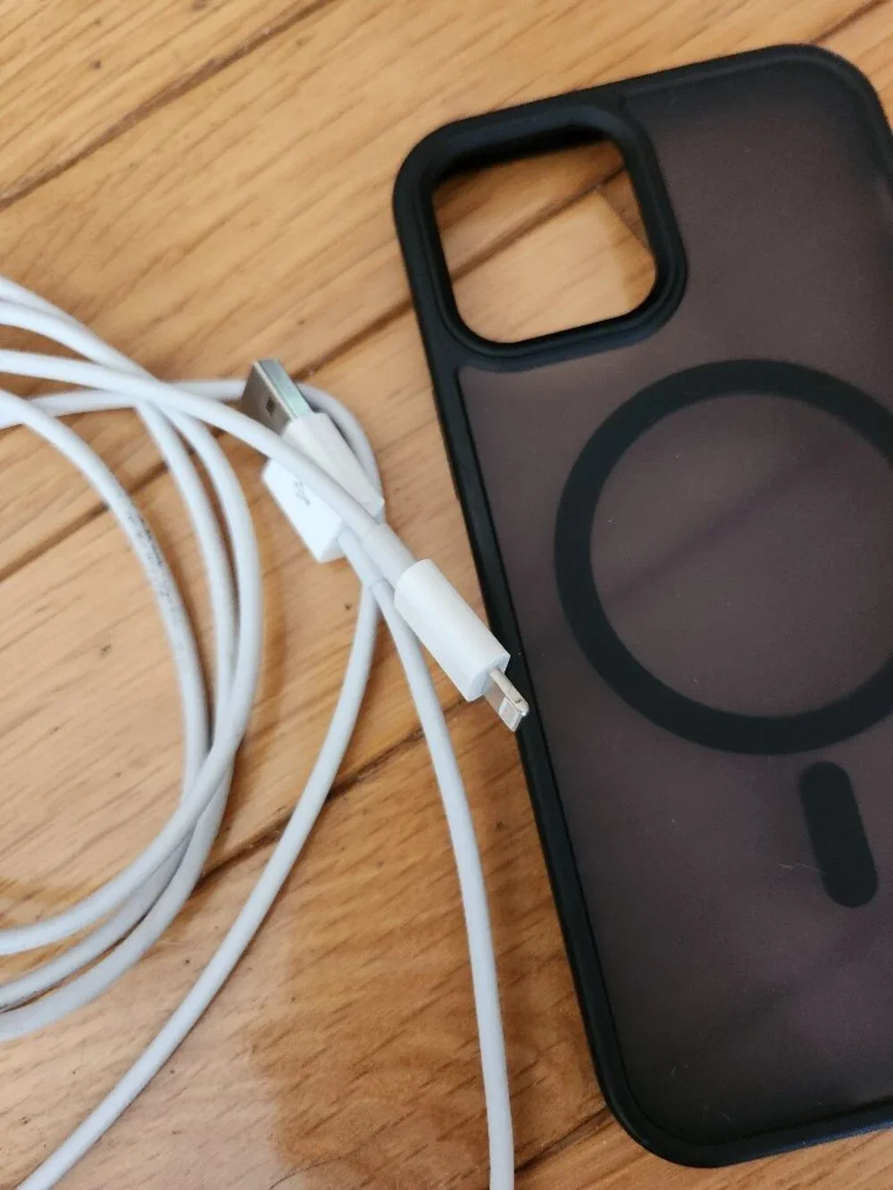 Apple iPhone 12 case and charging cord